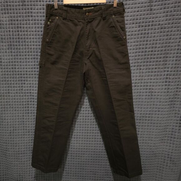 Brown Heavy Canvas Work Pants Mens 34x30 Cabelas Cotton Cargo Painters Utility - Picture 1 of 16